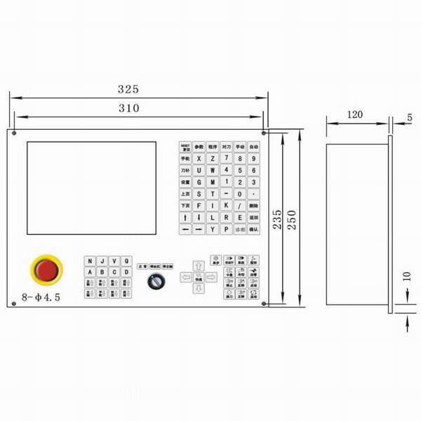USB Interface CNC Lathe Controller With 8.4'' Real Color LCD Display , ATC Function