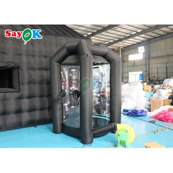 0.44mm PVC Inflatable Cash Cube Booth Black Cash Cube Quick Inflated Machine Money Grab Catch For Promotion Events