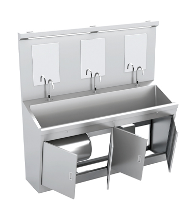 YANING Multi-function Laboratory Hand Free Stainless Steel Hand Wash Sink Scrub Station