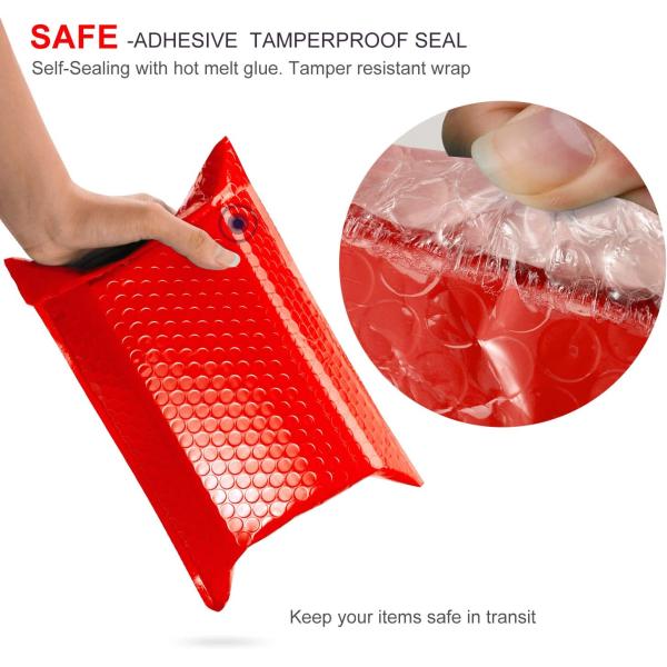 ZGCX Glossy Red Bubble Mailer Red Poly Bubble Mail Colored Bubble Mailers