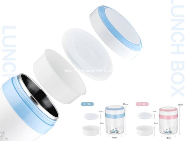 Cheap Fast food and takeaway food container thermol hot pots to keep food warm with handle pink color metal lunch box for sale
