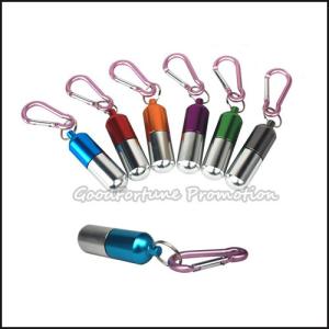 Best customed printed logo aluminum alloy pill box case organizer keychain keyrings gift wholesale