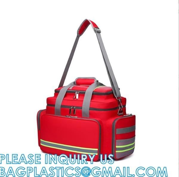 Cheap Red First Responder Bag Trauma Backpack, Medical Emergency Kits Storage Jump Bag Pack for EMT, EMS, Police for sale