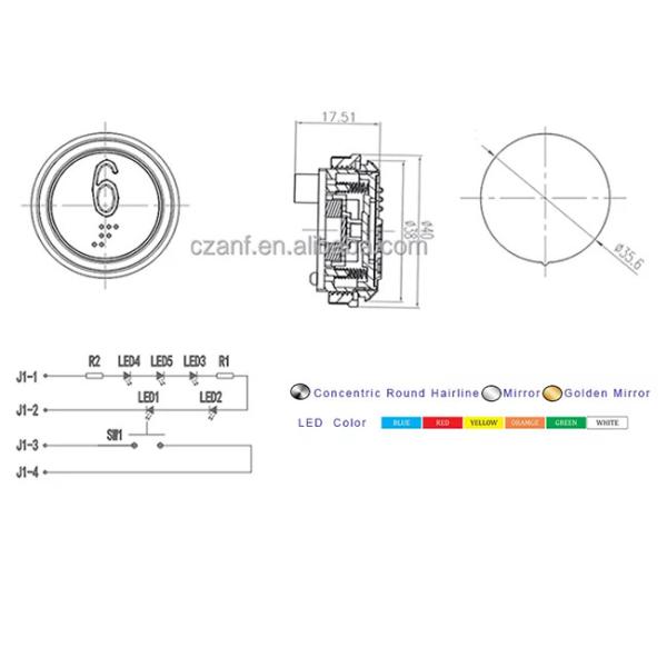 Lop Cop SS Round Elevator Push Button DC12V Lifts Spare Part