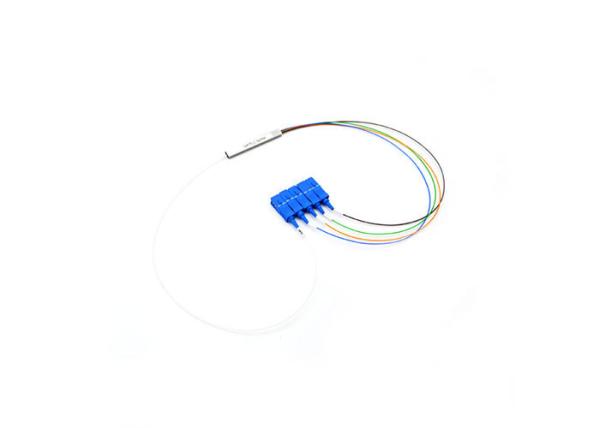 Cheap High Reliability Fiber Optic PLC Splitter 1 x 4 Mini Type With SC UPC Connector for sale
