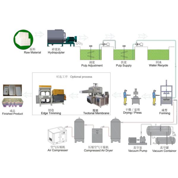Thermoforming Paper Pulp Moulding Machine Drying in Mould , 30kg-300kg / h