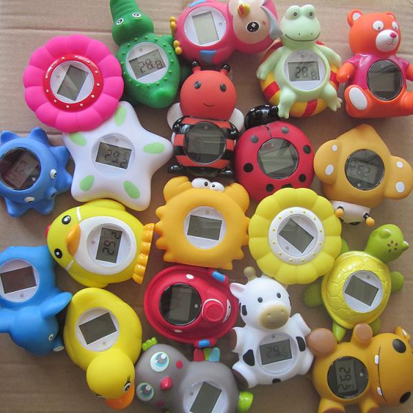 2016 Hot Sales custom make cartoon COW baby bath toy water temperature thermometer