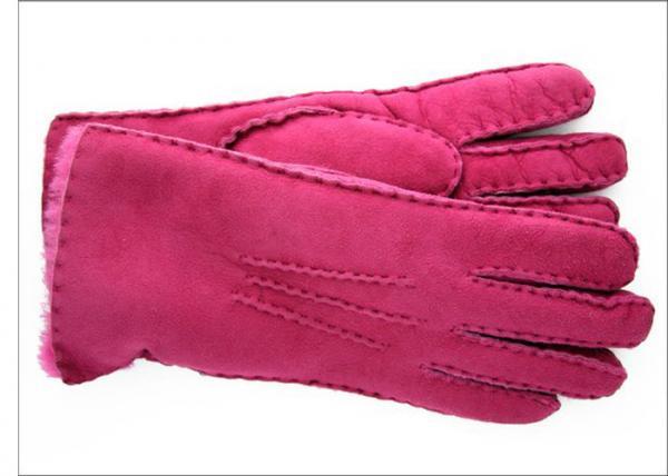 Handcrafted Warmest Sheepskin Gloves , Women's Handsewn Sueded Lamb Shearling Mittens