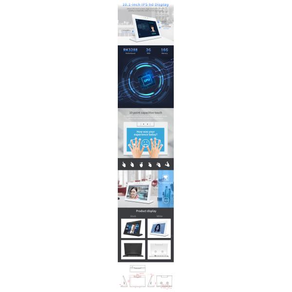 10.1'' L Shape Desktop Interactive Digital Signage for Reception or conference control