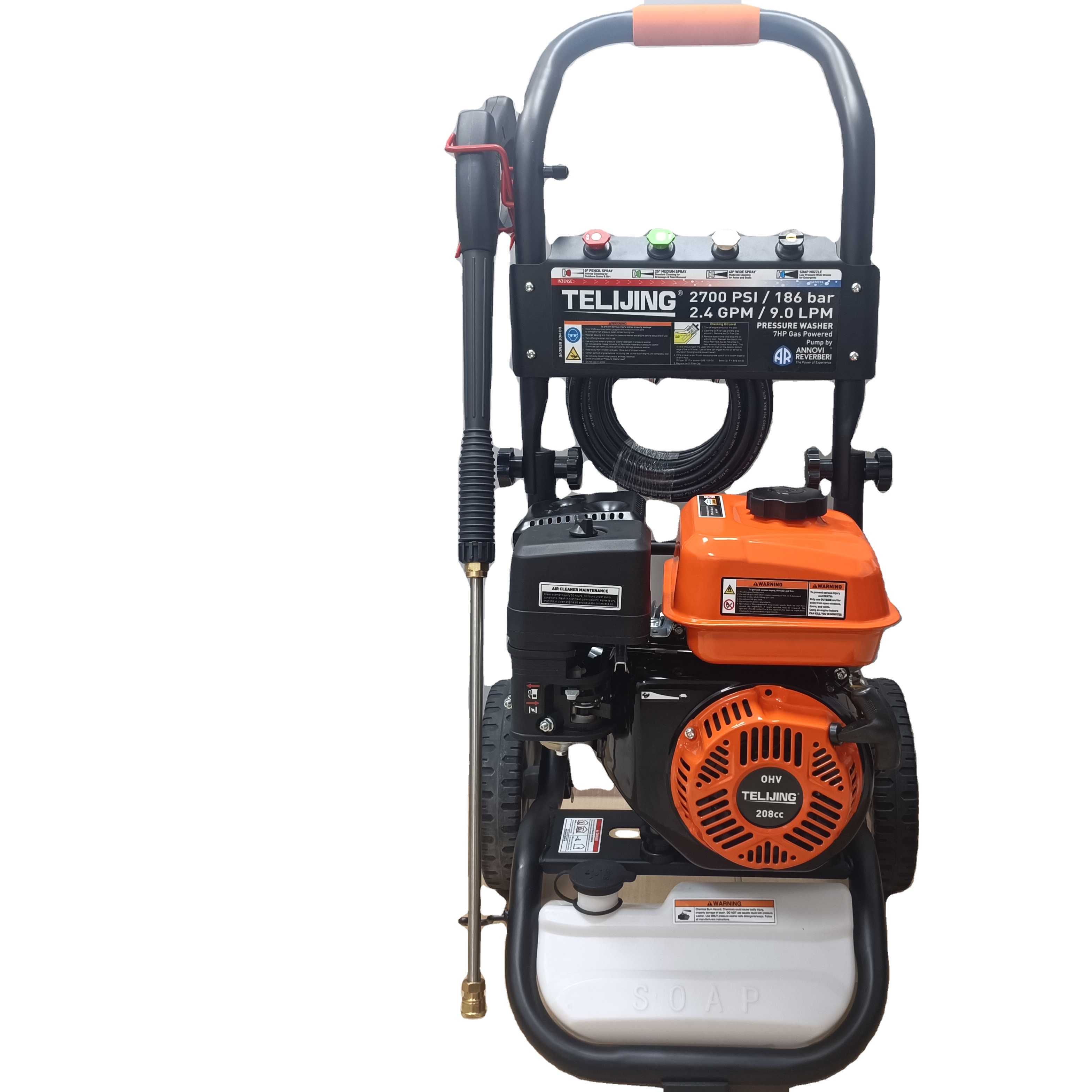 High Pressure Washing 3800PSI 4 Stroke Triplex Pump Gasoline Car Washing Machine 15HP