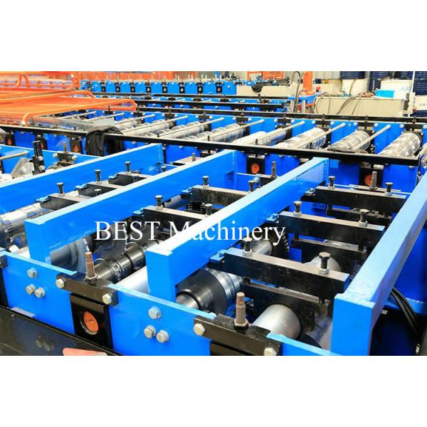 Floor Deck Roll Forming Machine Chain Or Gear Box Driven System Hydraulic Cutting Device