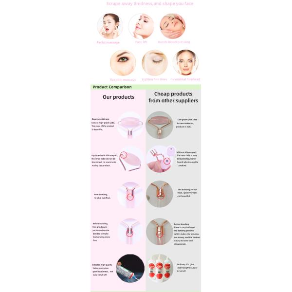 Quartz Face Jade Roller Logo Customized Face Massage Stone Roller