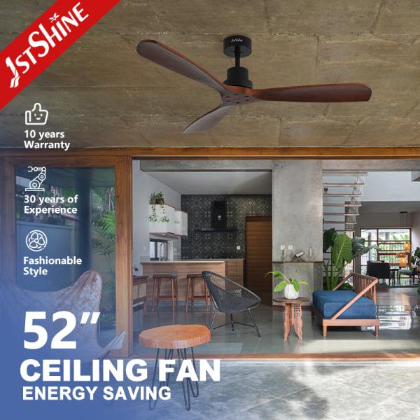 Cheap 52 Inch Decorative Wooden Ceiling Fan With 5 Speed Remote Control for sale