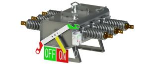 Electrical SF6 Gas Insulation Pole Mounted Switch , 3 Phase Linkage High Voltage Switch