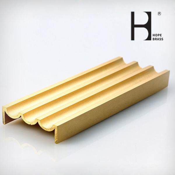 C38500 Material Customized Brass Extrusion Profiles copper profiles Large Size Dimension 5mm ~ 180mm Client Drawings