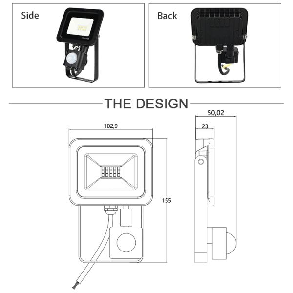 Aluminum Ultra Thin Sensor 10w Outdoor LED Flood Lights