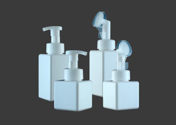 Cheap Body Lotion 250ml PET Plastic Bottles White Clear Square Cream With Foam Pump for sale