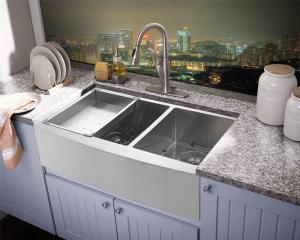 Stainless Steel 18 gauge countertop satin polish SS304 silver clor Handmade apron farmhouse thicker steel steel Sink