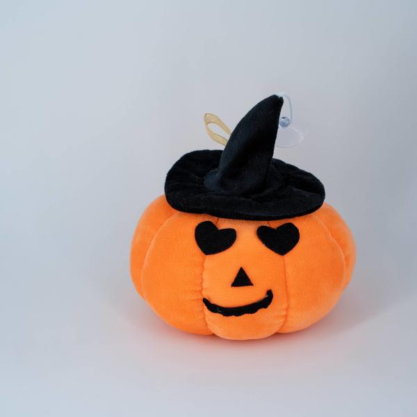 30cm Cute Halloween Soft Pumpkin Plush Toy With Black Hats Festival Decorations