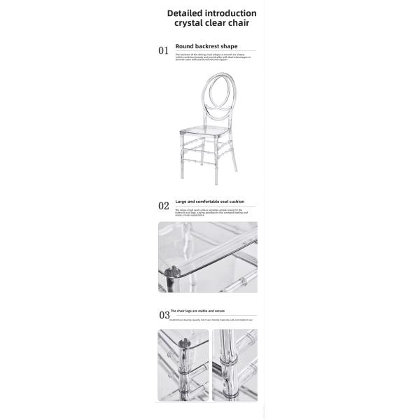 Transparent Plastic Acrylic Crystal Ghost Chair For Dining Restaurants Bars Parties