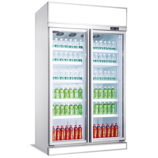 Supermarket Commercial Single-Temperature Energy Drink Beverage Display Refrigerator Vertical Plug-In Upright Freezer LED Fan