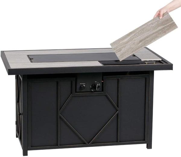 Cheap Rectangular Tabletop 42in 50,000BTU Outdoor Fire Pit Table Stove In Winter for sale