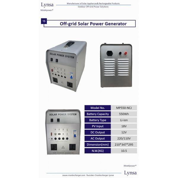 High Capacity Camping Solar Power Supply Emergency Solar Generator 550Wh