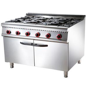 Best Commercial Kitchen Gas Range with 4/6 Burners and Cabinet in LPG2800-3700Pa wholesale
