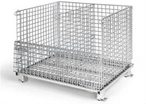 Stackable Metal Foldable Wire Mesh Container Stainless Steel Material