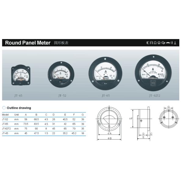 Standard Pointer Color Panel Mount Analog Amp Meter Dc Amp Meter Analog
