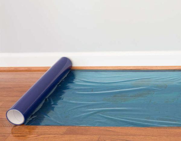 Cheap Transparent Blue Peel Off 500MM 24 Inches Floor Protection Film for Wood Floor for sale