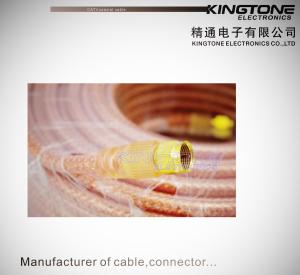 China RG6 Copper Conductor CATV Coaxial Cable with Golden F Connector for Antennas on sale
