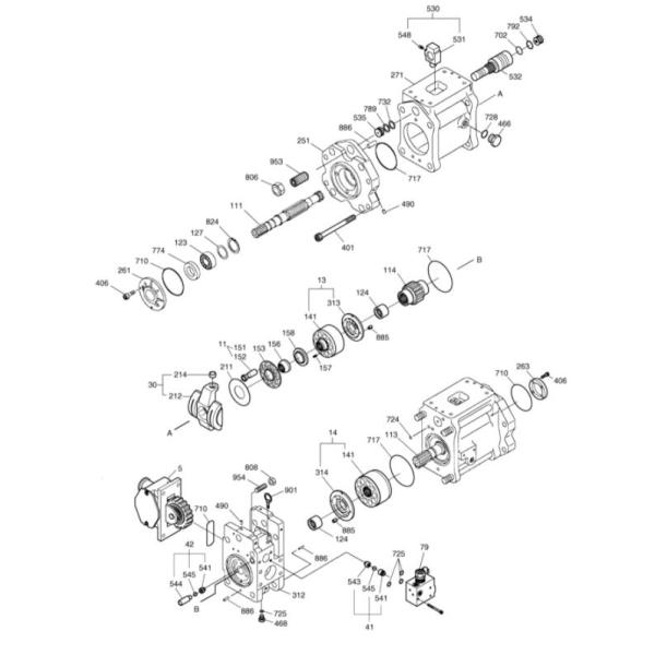 401 00059B Doosan Spare Parts K3V112DTP HNOV PTO Hydraulic Pump
