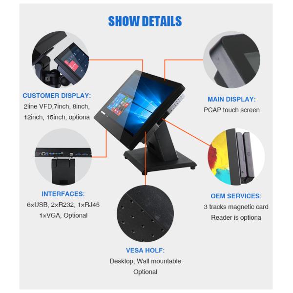 P-CAP Touch Android Terminal 4G POS System 15.6 Inch 1920x1080P