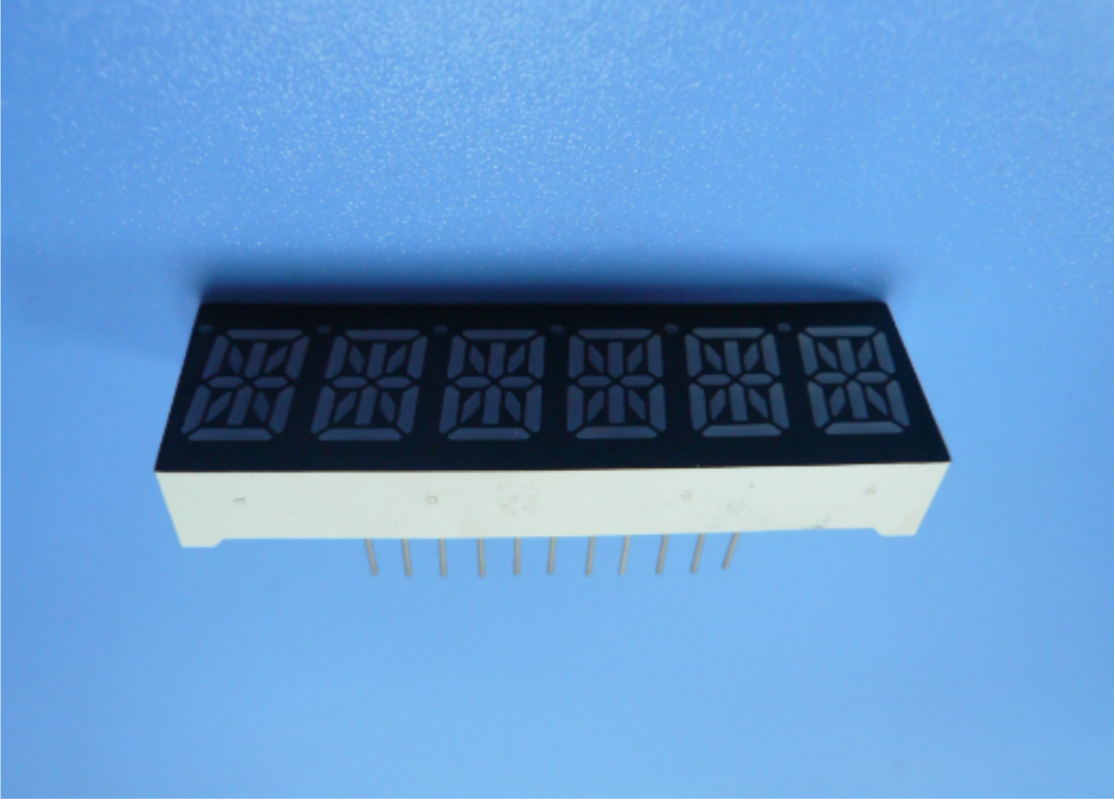 Custom super green 0.39inch 6 digit 14 segment led display for instrument panel
