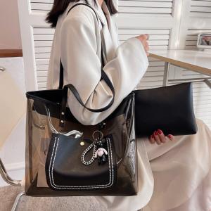 Popular Beach Large-Capacity Transparent Bag Women'S Summer New Jelly Shoulder Bag Foreign Style Tote Bag