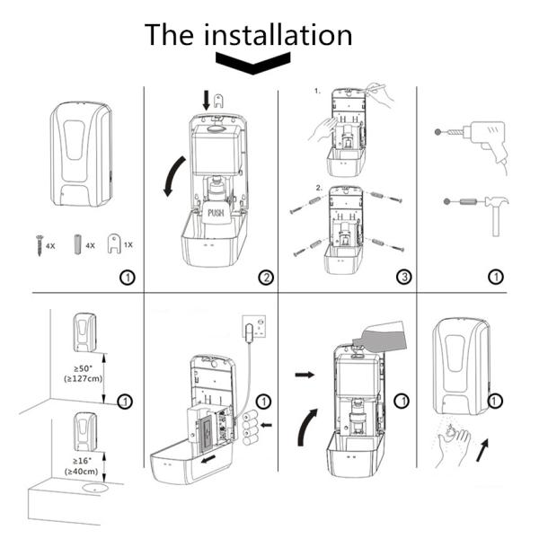 Rechargeable Automatic Touchless Hand Soap Dispenser Sensor Wall Mount Pump Liquid Infrared Soap Dispenser