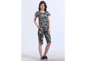 China Slim Fit Camo Print Set Womens Military Uniform / Cotton Blend Army Camo Clothing on sale