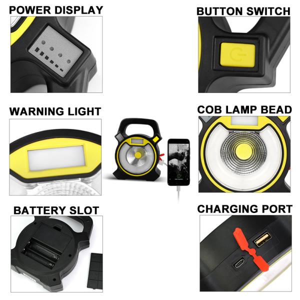 Dropshipping LED Camping Lantern Flashlights Collapsible Solar Tent Light Gear Equipment for Outdoor Hiking Emergencies