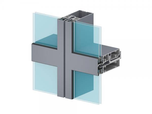 Ventilated Facades Aluminium Curtain Wall Profile Lightweight Eco Friendly