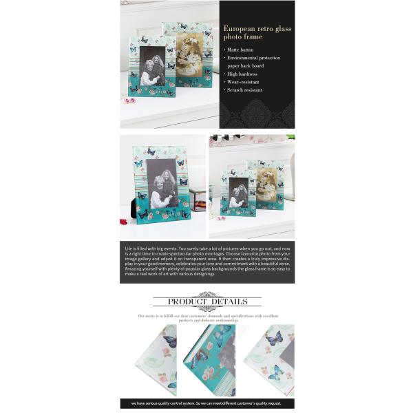 Customized Design Glass Wedding Photo Frames For Office / Home Ornament