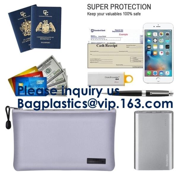 Small fireproof safe waterproof bag fire safety for phone,Briefcase File Folder Envelope Zipper Handbag Double-layer Doc