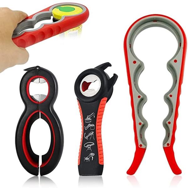 Cheap 5 In 1 Multi Function Can Opener Jar Bottle Opener With Silicone Handle for sale