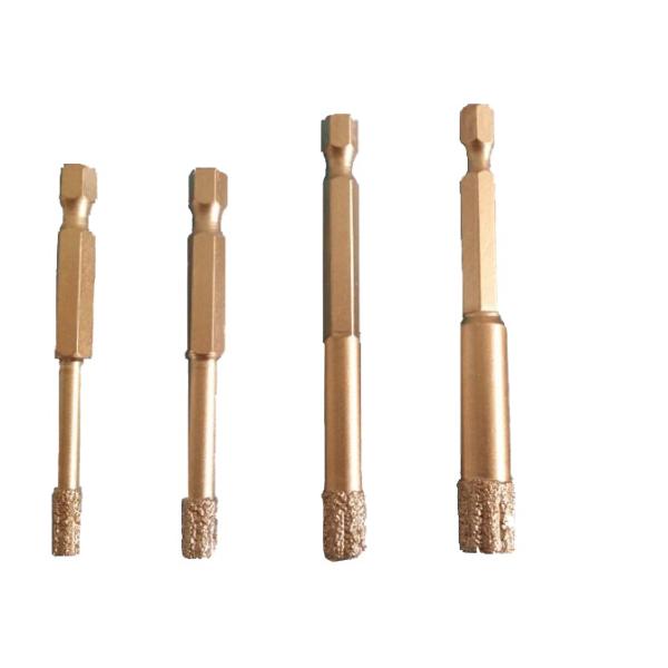 Vacuum Brazing Dry Diamond Core Bits For Ceramic / Porcelain Tile Drilling, Stone Tile Drilling
