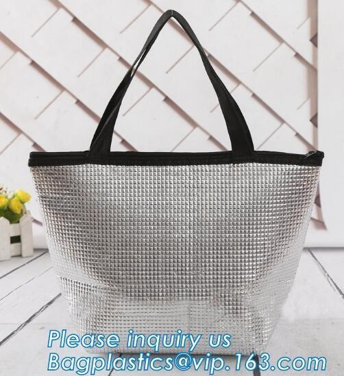 Insulation oxford cooler bag tote organizer holder container lunch Bag for Women Men Kids coffee,promotional striped can