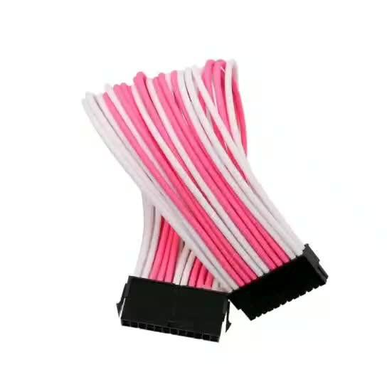Cheap Brand new 24Pin motherboard Power Supply Extension Cable Braided Sleeved Extension  Cable 30cm for sale