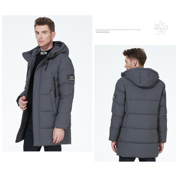 Regular Fit Mens Long Parka Dark Gray Men'S Packable Down Jacket With Many Pockets