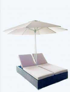 China Luxury indoor chaise lounge modern outdoor lounger dual double chaise lounge with umbrella canopy ---6500 on sale