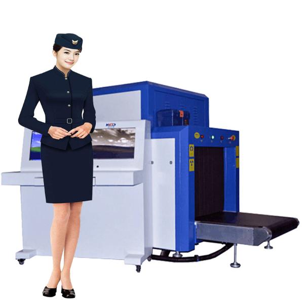 Low Noise Airport Baggage Scanners , Security Screening Equipment With Conveyor