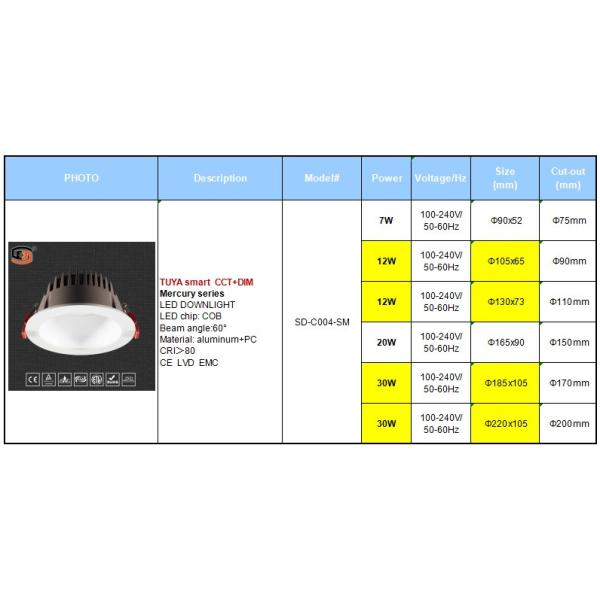 12W Tuya Bluetooth Downlight(SD-C004-SM-12W-BLE)